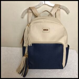 Vyna Bags Quality Textured Backpack w Tassels